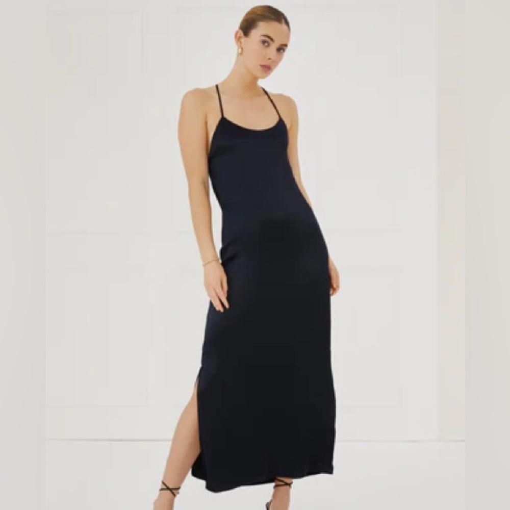 NWT something navy Silky Essential Slip Dress Black